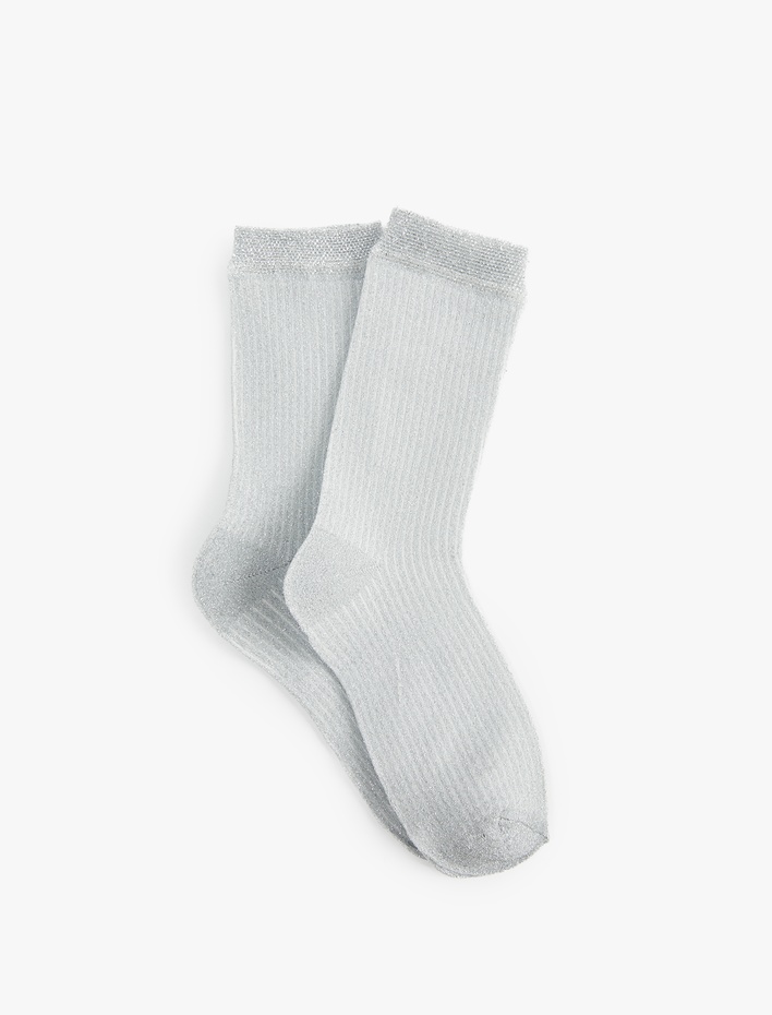 Kadın Metalik Detaylı Soket Çorap