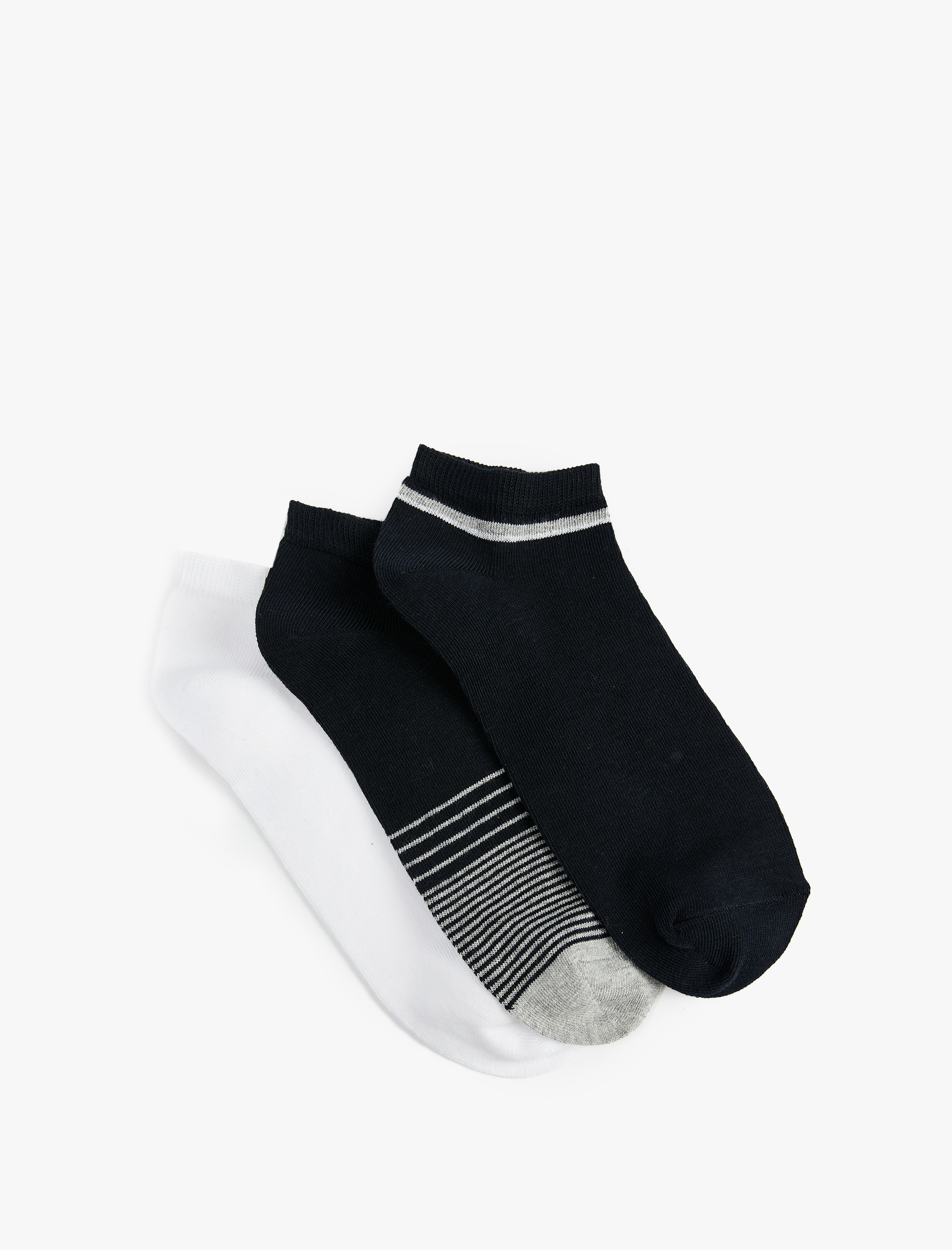  Erkek Desenli Pamuklu 3'lü Patik Çorap Seti