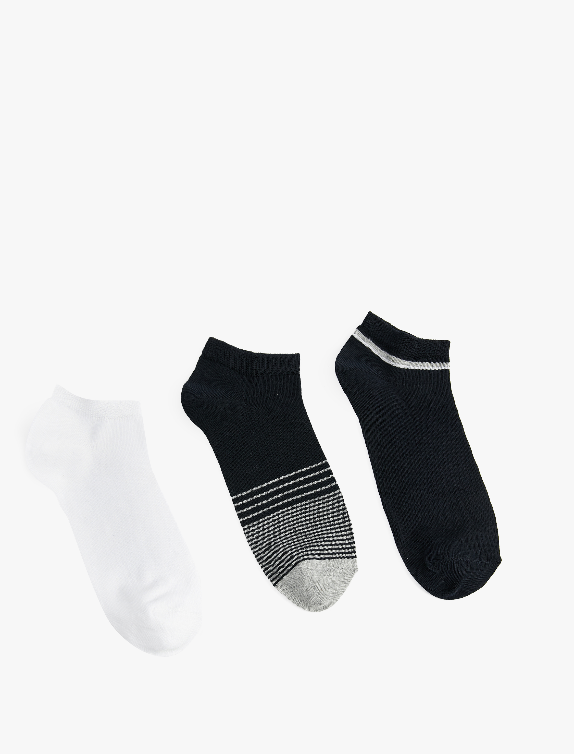  Erkek Desenli Pamuklu 3'lü Patik Çorap Seti