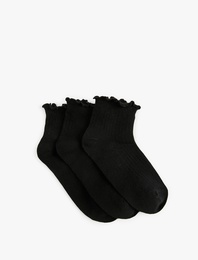 Fırfırlı 3'lü Patik Çorap Seti