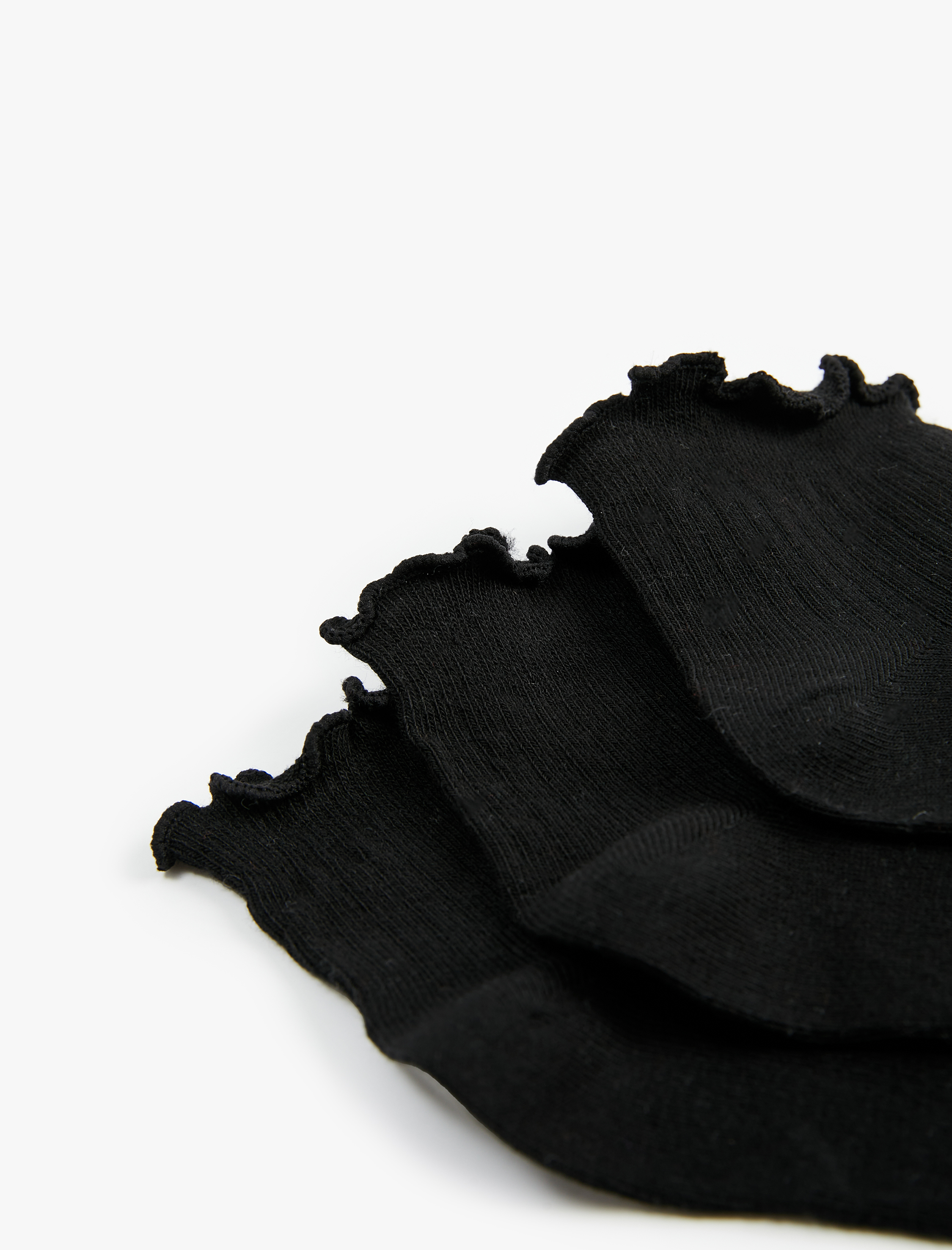  Kadın Fırfırlı 3'lü Patik Çorap Seti