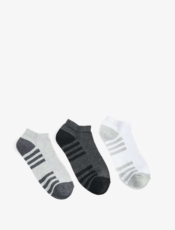 Erkek Çizgili 3'lü Patik Çorap Seti