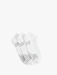 Pamuklu Çizgili 3'lü Patik Çorap Seti