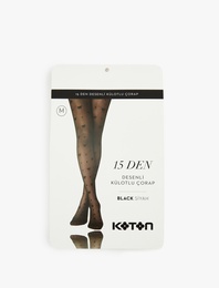 15 Den Fiyonk Desenli Külotlu Çorap