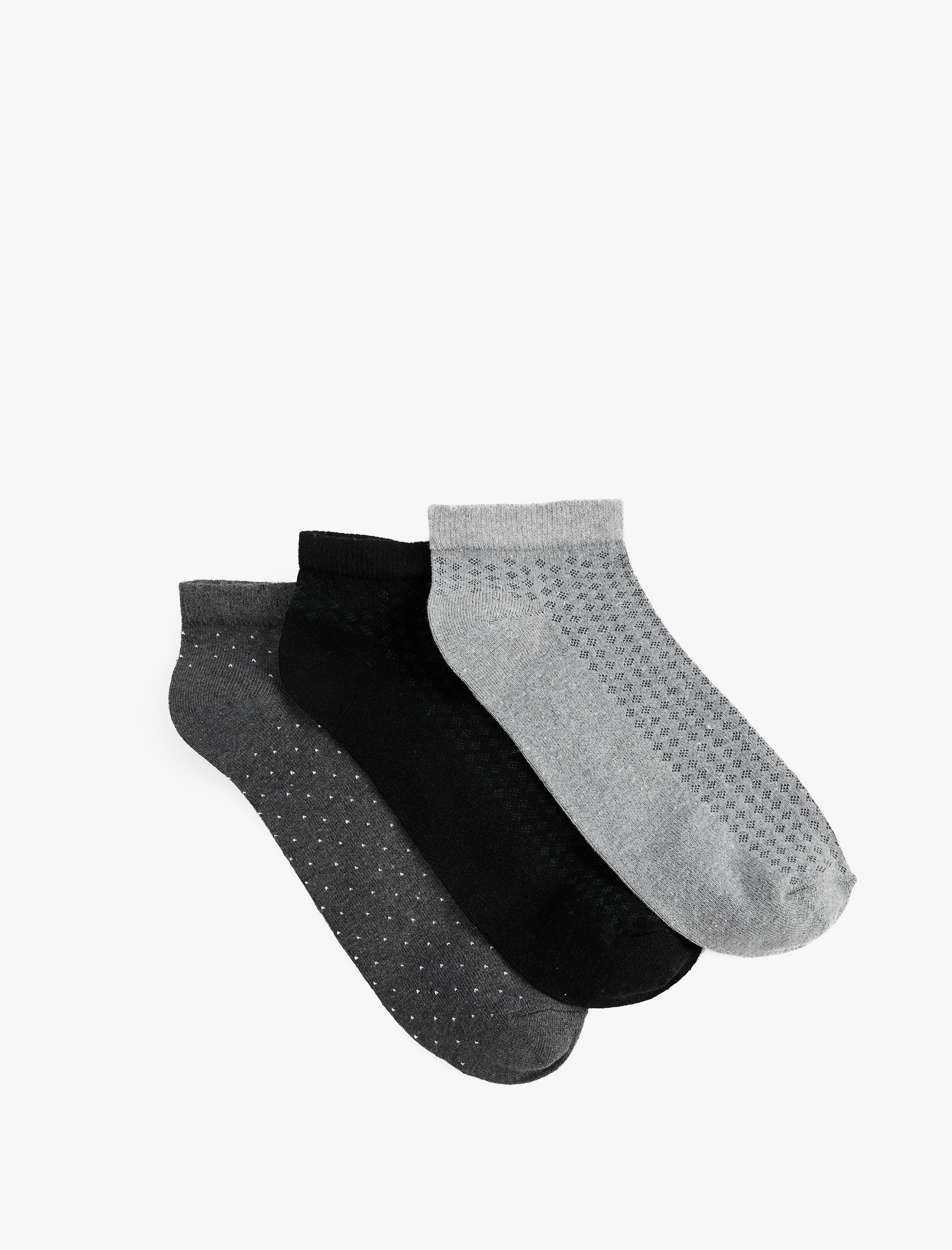  Erkek Desenli 3'lü Patik Çorap Seti