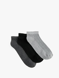 Desenli 3'lü Patik Çorap Seti