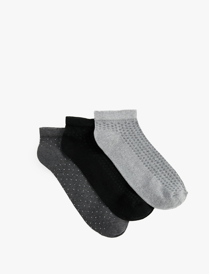 Erkek Desenli 3'lü Patik Çorap Seti