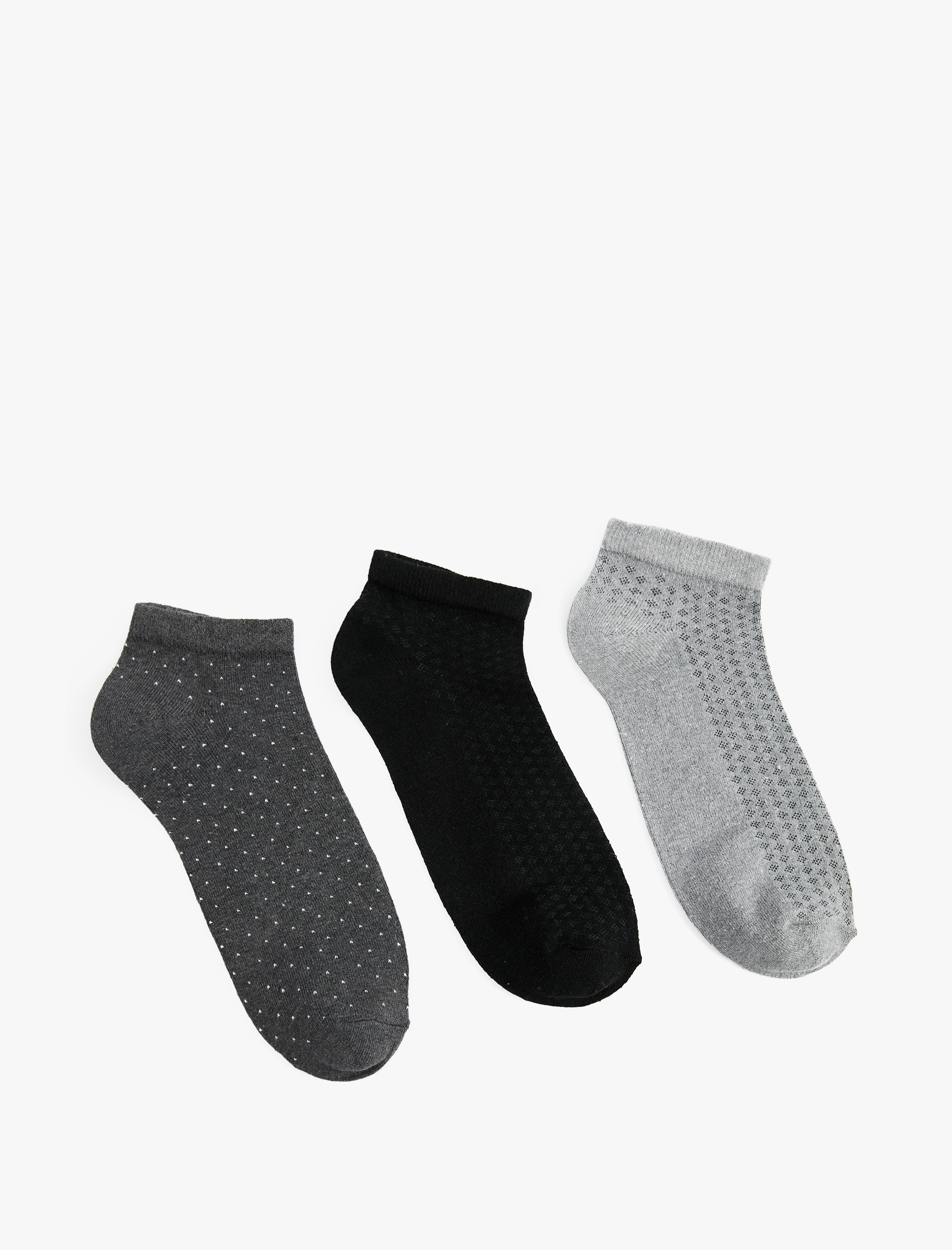  Erkek Desenli 3'lü Patik Çorap Seti