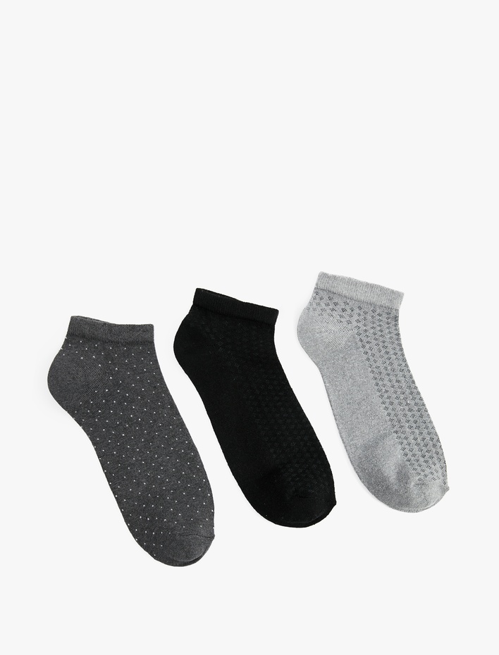 Erkek Desenli 3'lü Patik Çorap Seti