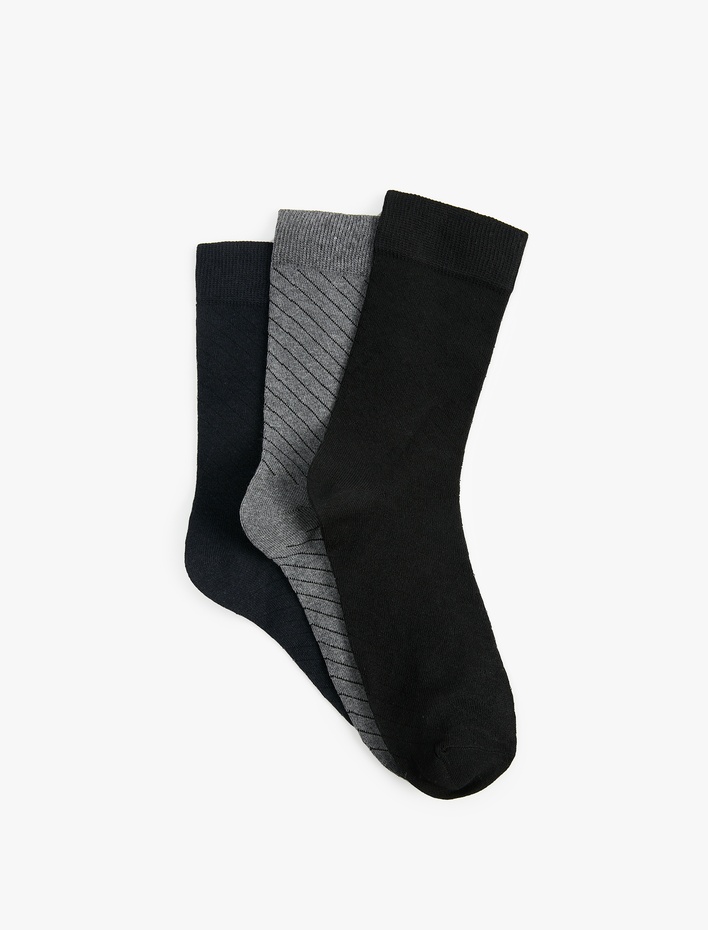 Erkek Desenli 3'lü Soket Çorap Seti