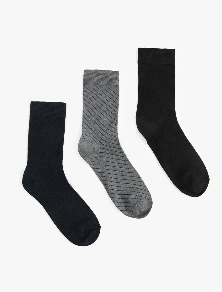 Erkek Desenli 3'lü Soket Çorap Seti
