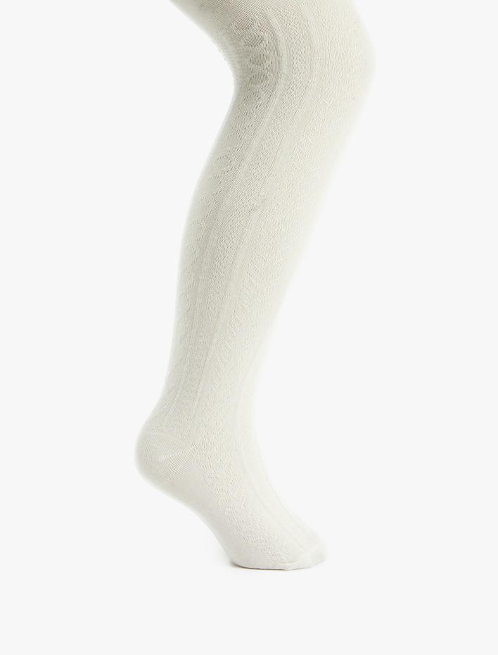 Kız Çocuk Dokulu Külotlu Çorap