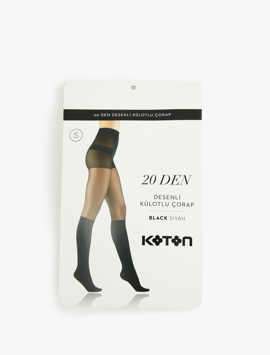  Kadın 20 Den Bloklu Külotlu Çorap