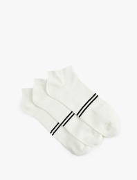 Çizgili Pamuklu 3'lü Patik Çorap Seti