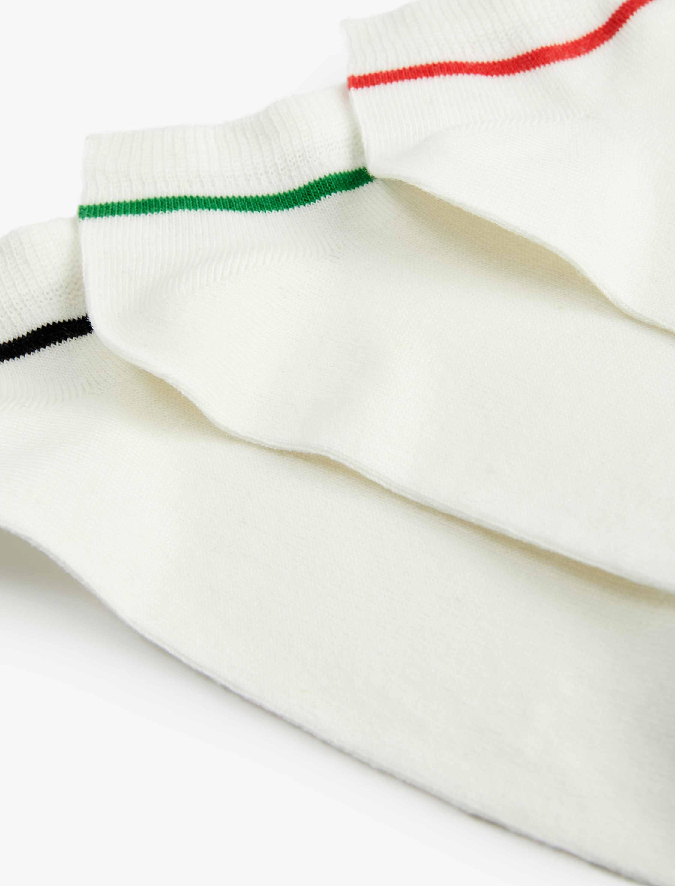  Erkek Çok Renkli Çizgili Pamuklu 3'lü Patik Çorap Seti