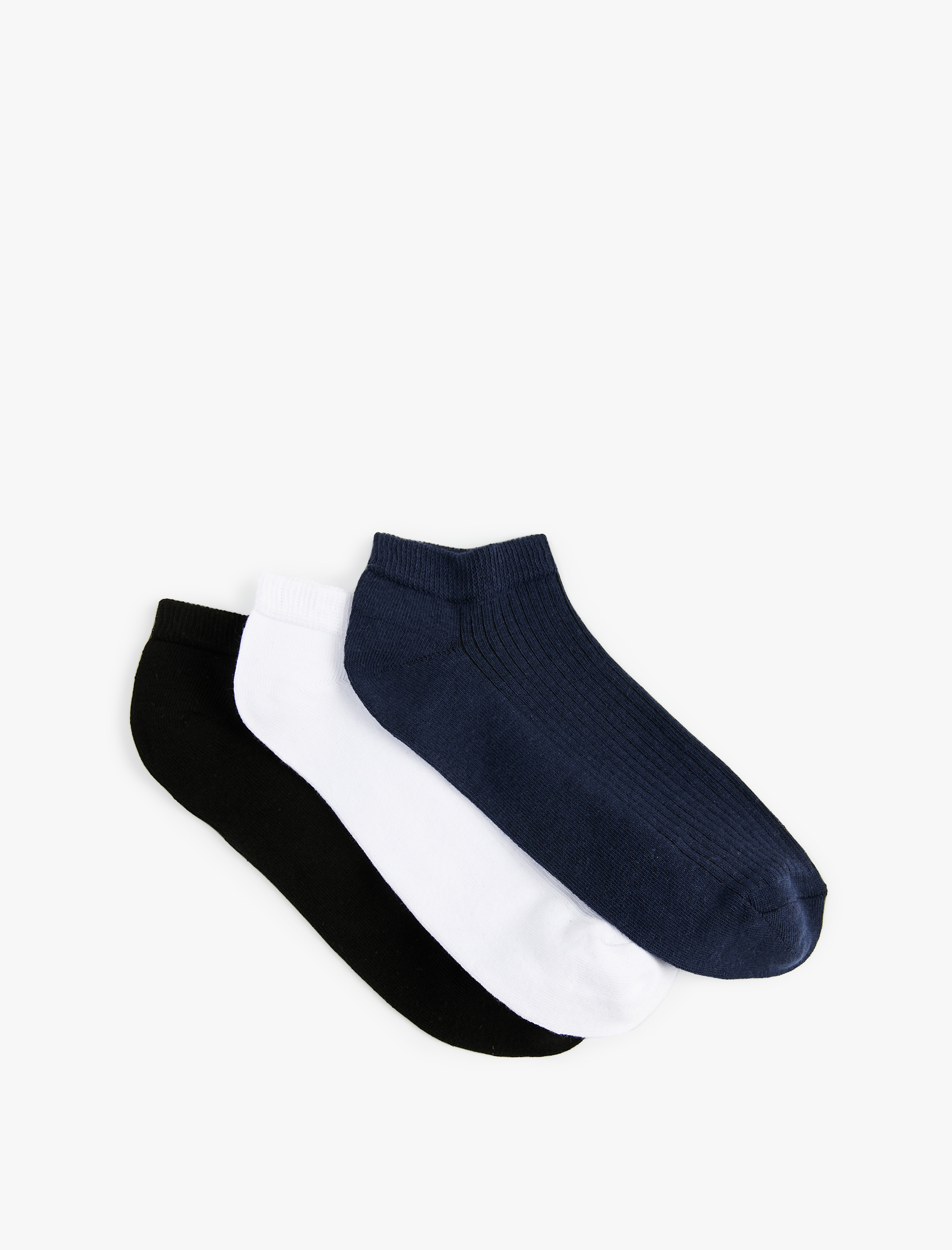  Erkek Basic Pamuklu 3'lü Patik Çorap Seti