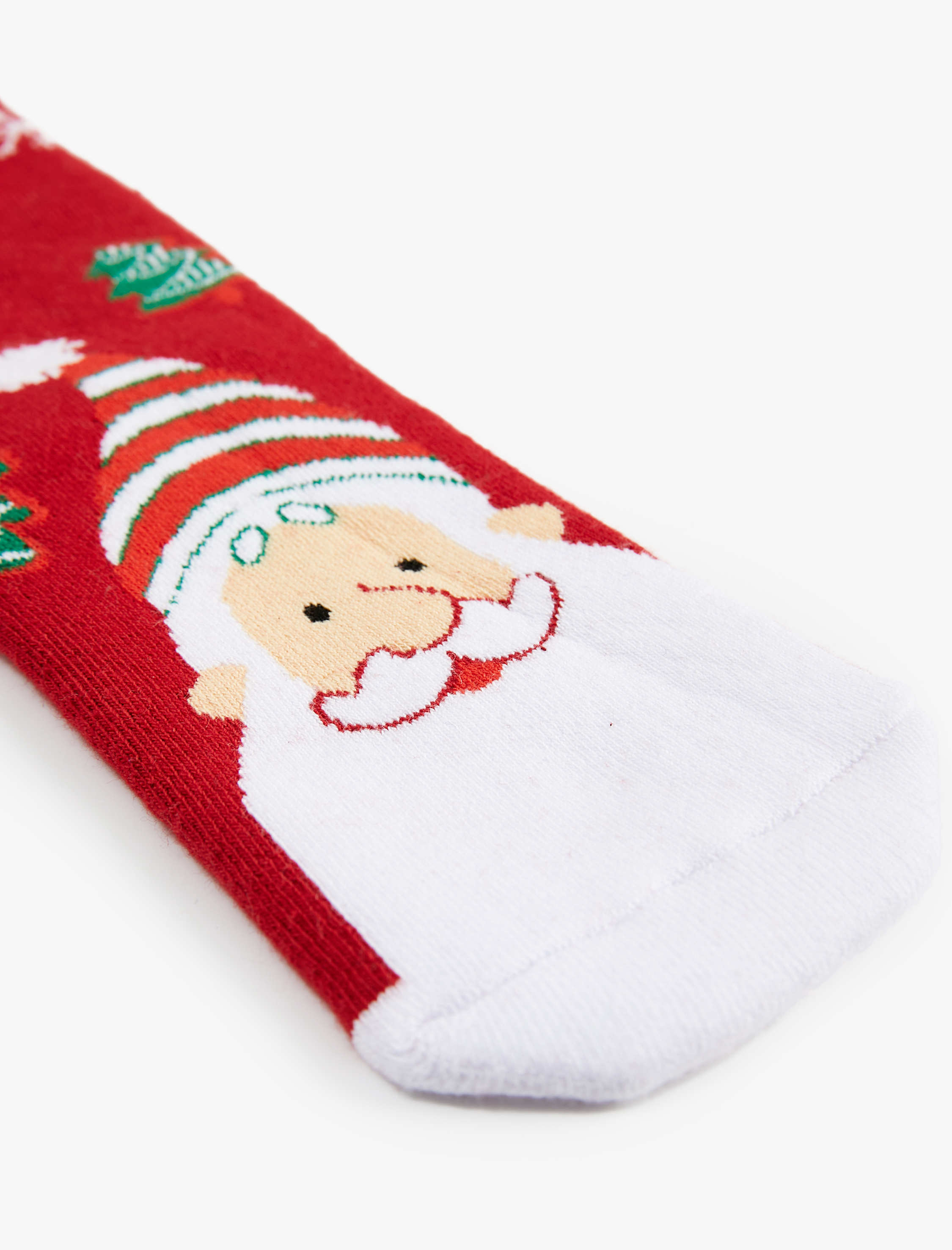 Kadın Noel Baba Baskılı Pamuklu Soket Havlu Çorap