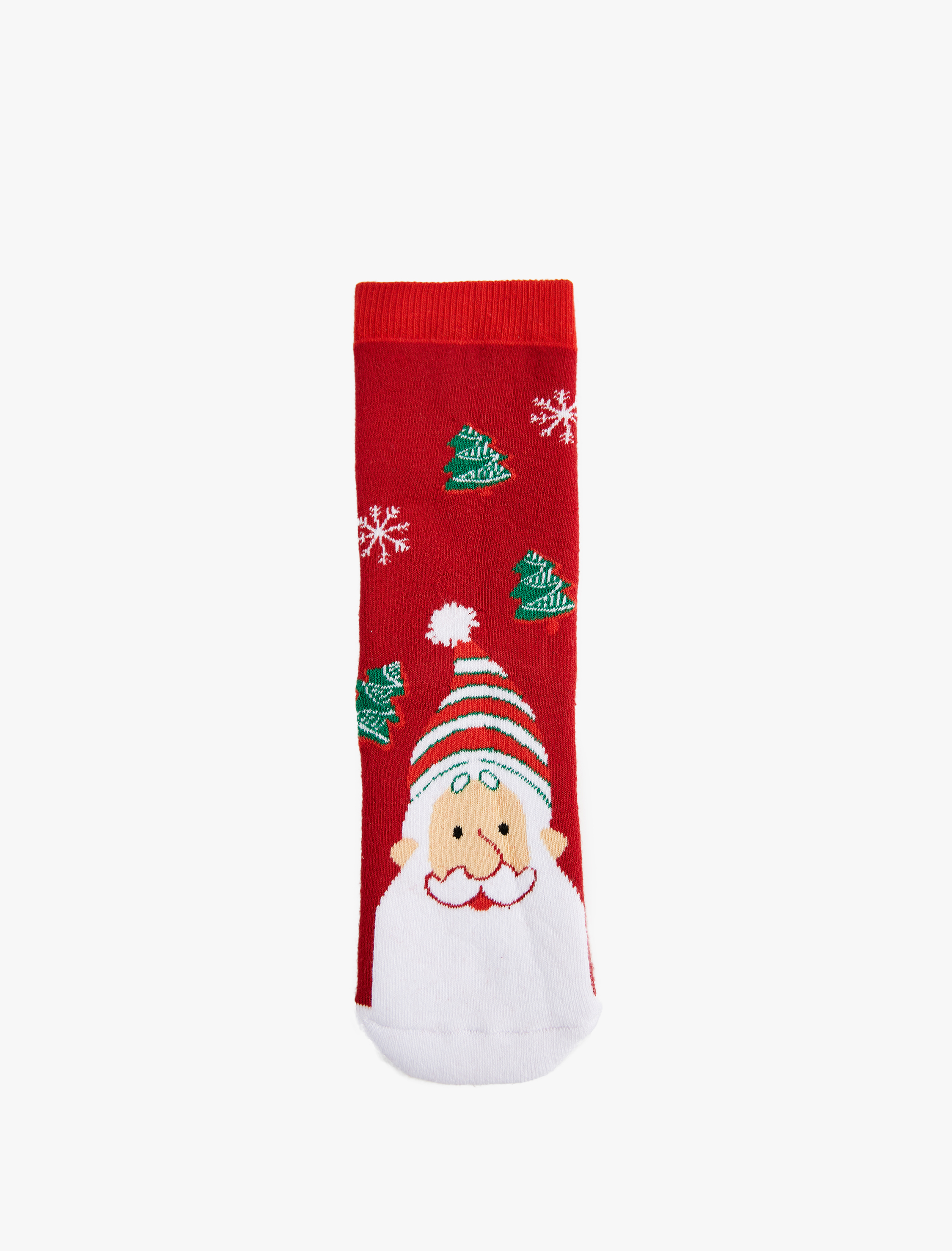 Kadın Noel Baba Baskılı Pamuklu Soket Havlu Çorap