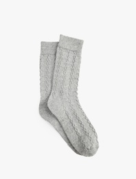 Balıksırtı Dokulu Pamuklu Soket Çorap