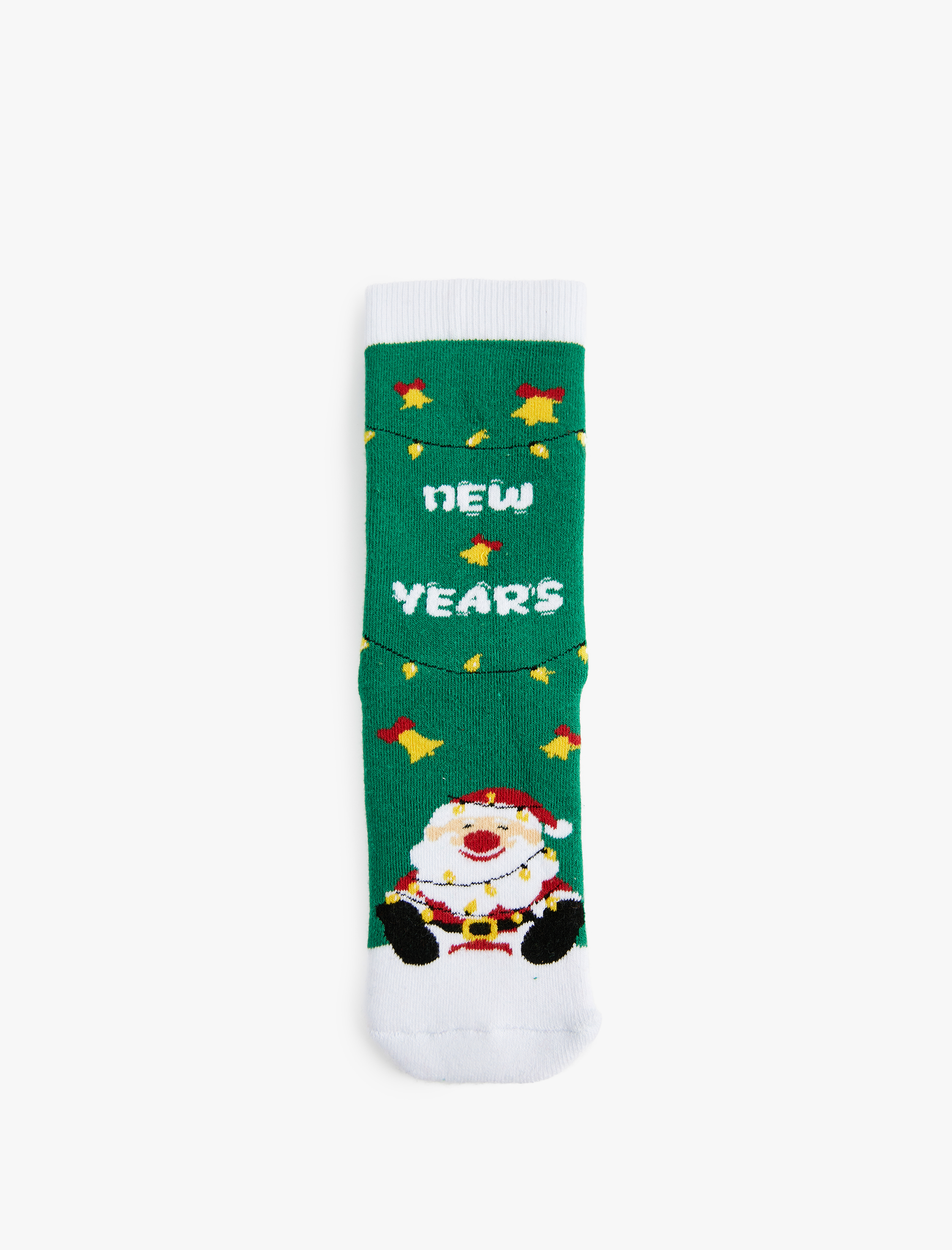  Kadın Yılbaşı Temalı Renk Kontrastlı Pamuklu Havlu Soket Çorap