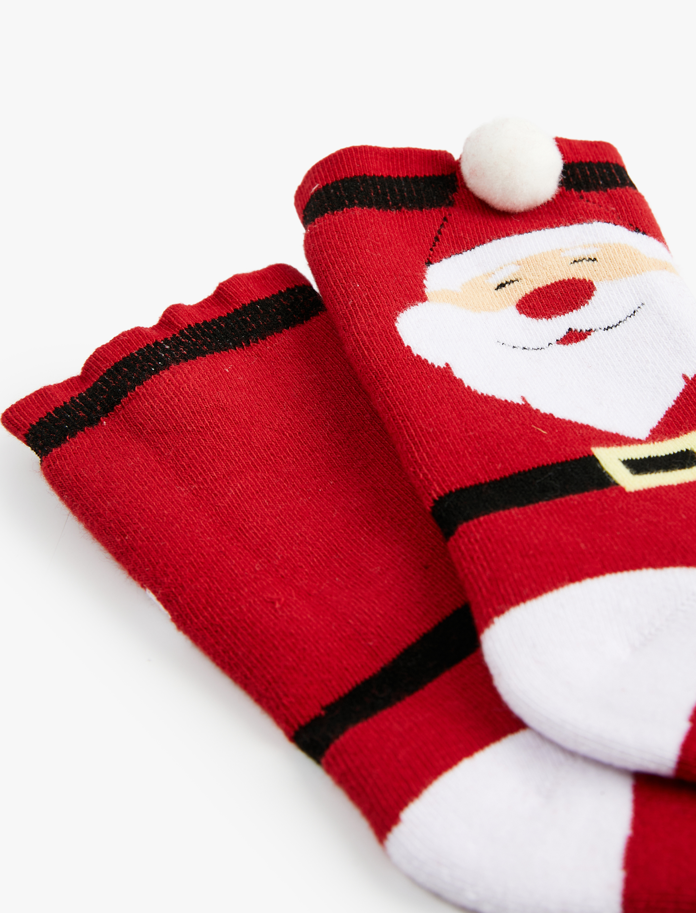 Kadın Noel Baba Baskılı Pamuklu Soket Havlu Çorap