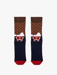 Yılbaşı Temalı Pamuklu Soket Çorap