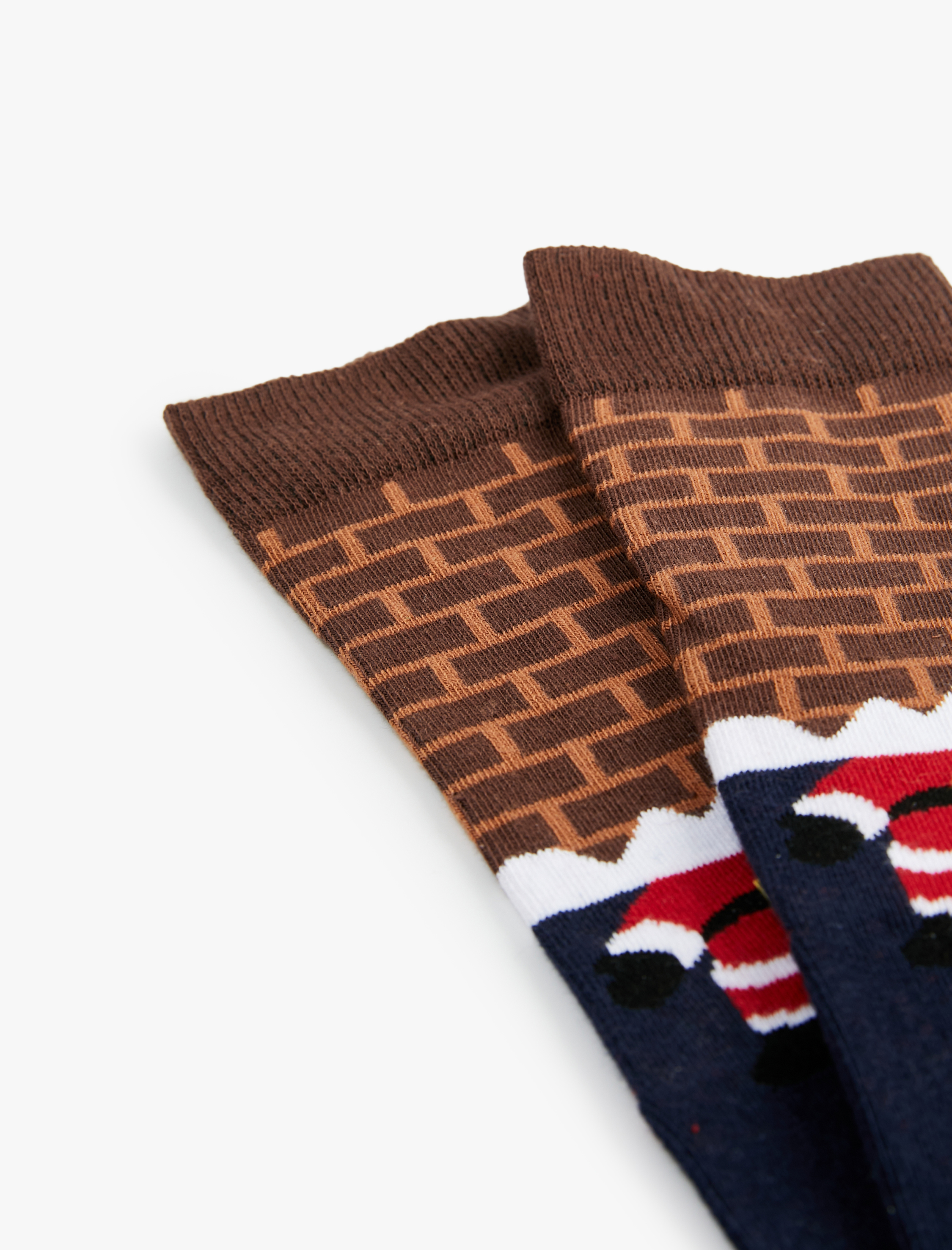 Erkek Yılbaşı Temalı Pamuklu Soket Çorap