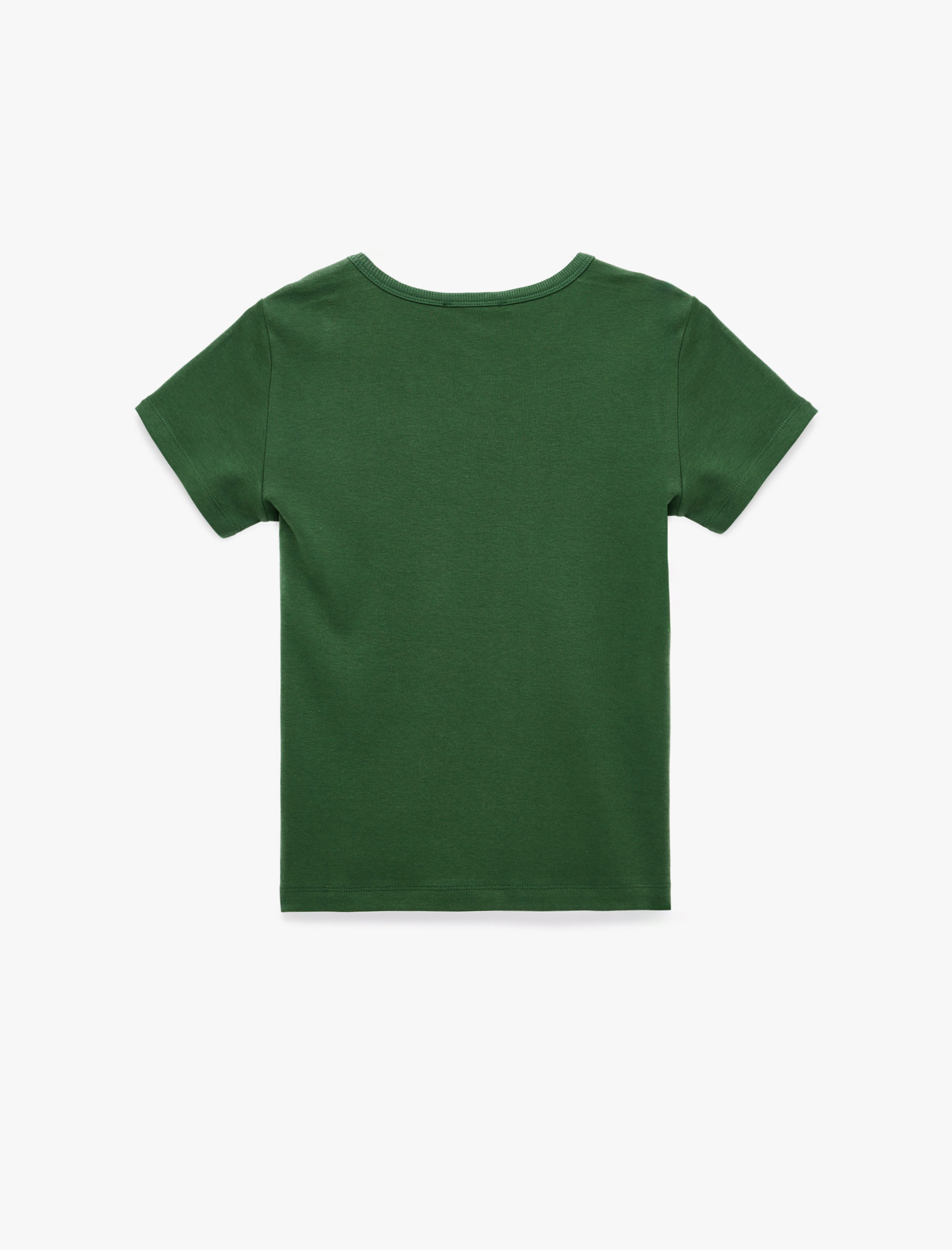   Pamuklu Kısa Kollu Bisiklet Yaka Basic Tişört