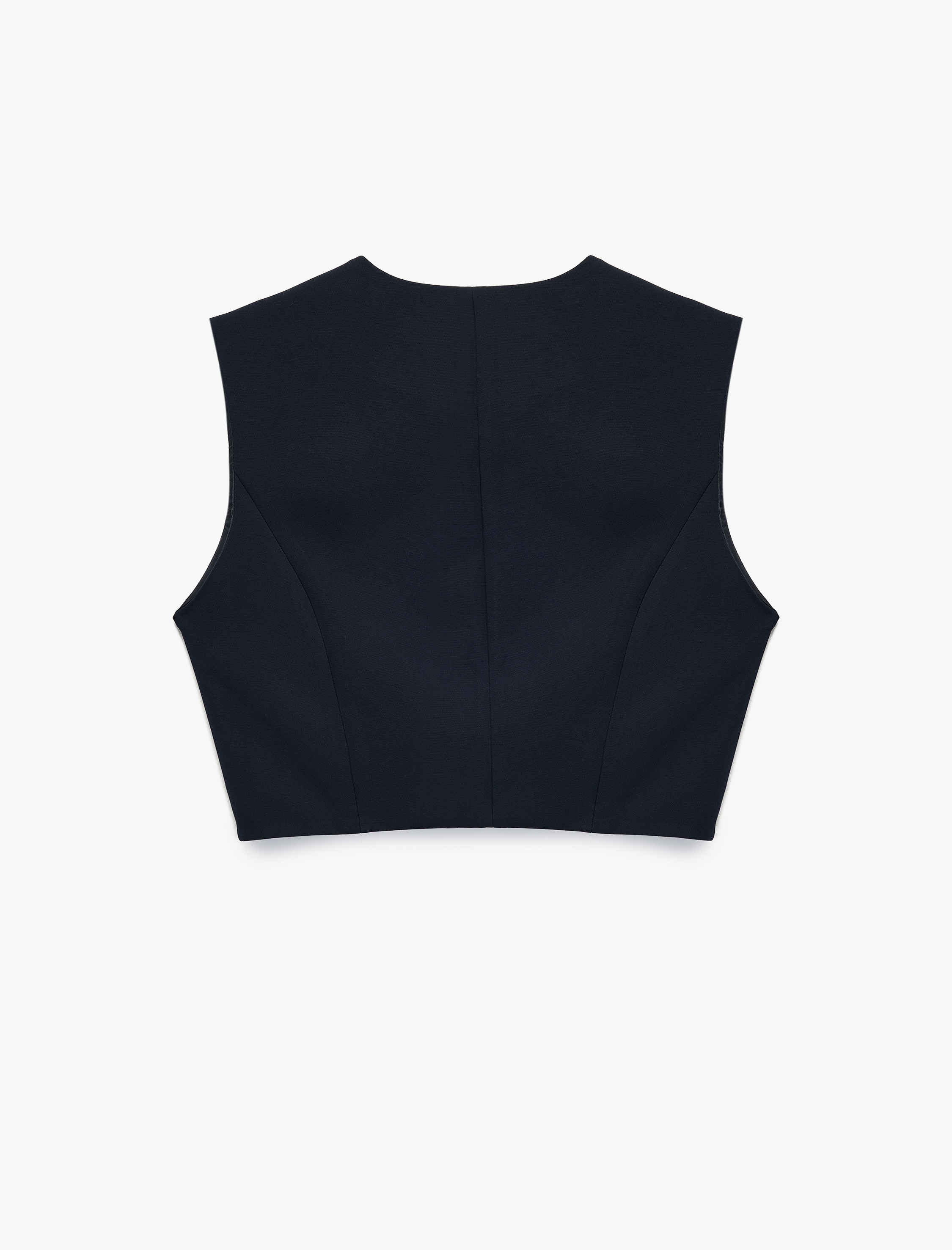 Düğmeli Bisiklet Yaka Crop Yelek