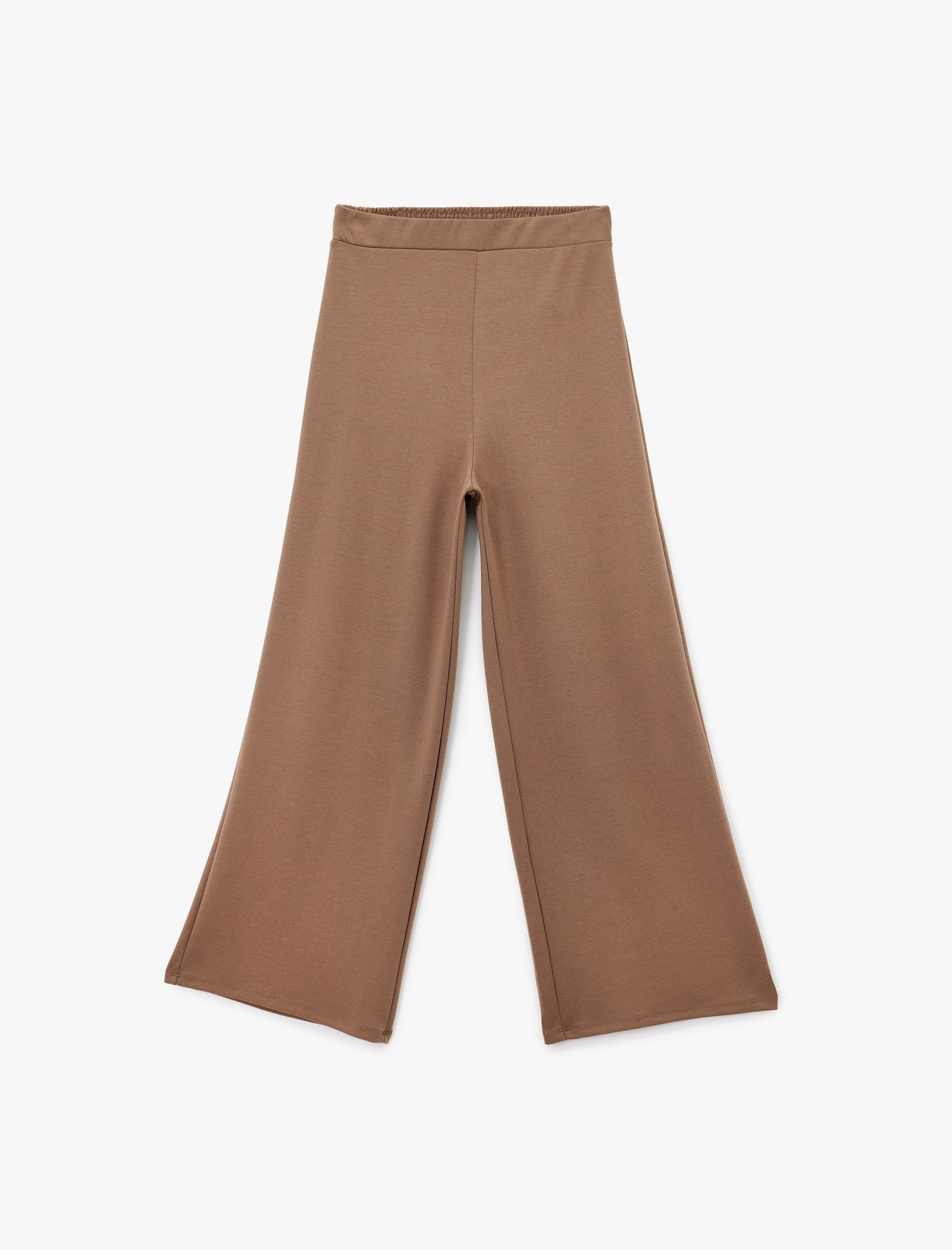 Beli Lastikli Düz Bol Paça Eşofman Pantolon