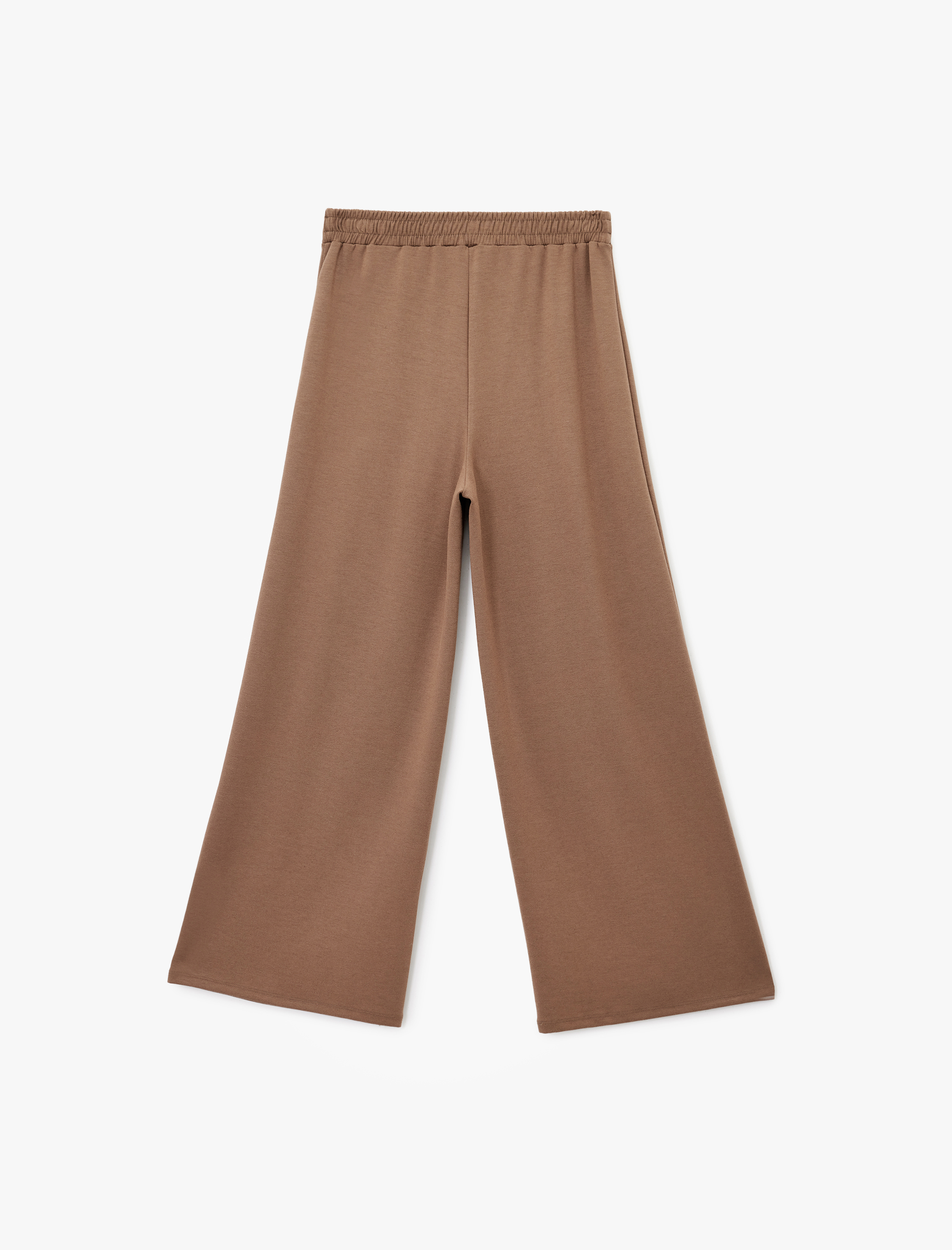 Beli Lastikli Düz Bol Paça Eşofman Pantolon