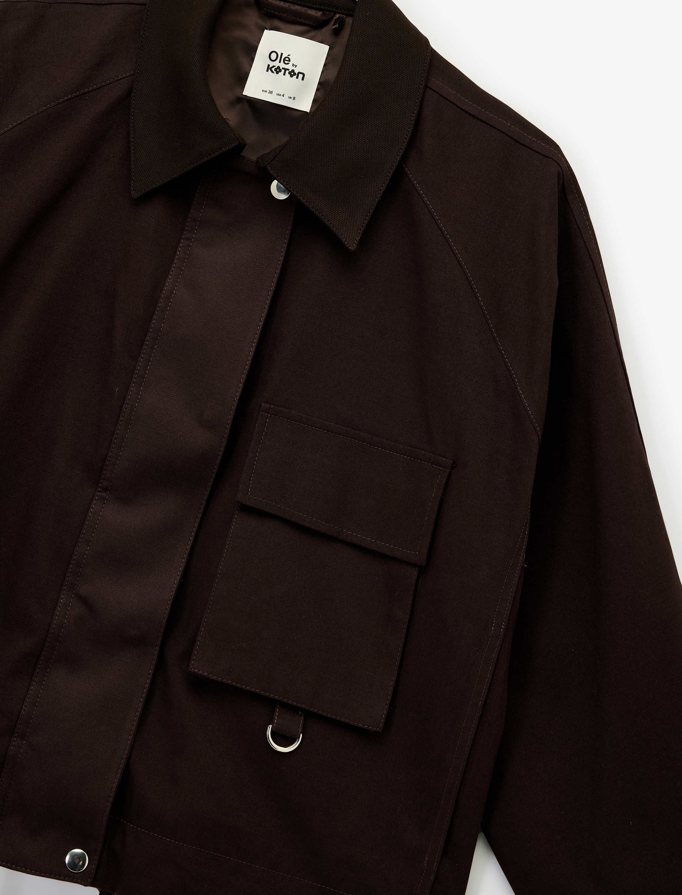   Oversize Çıtçıt Düğmeli Cep Detaylı Fermuarlı Mevsimlik Ceket