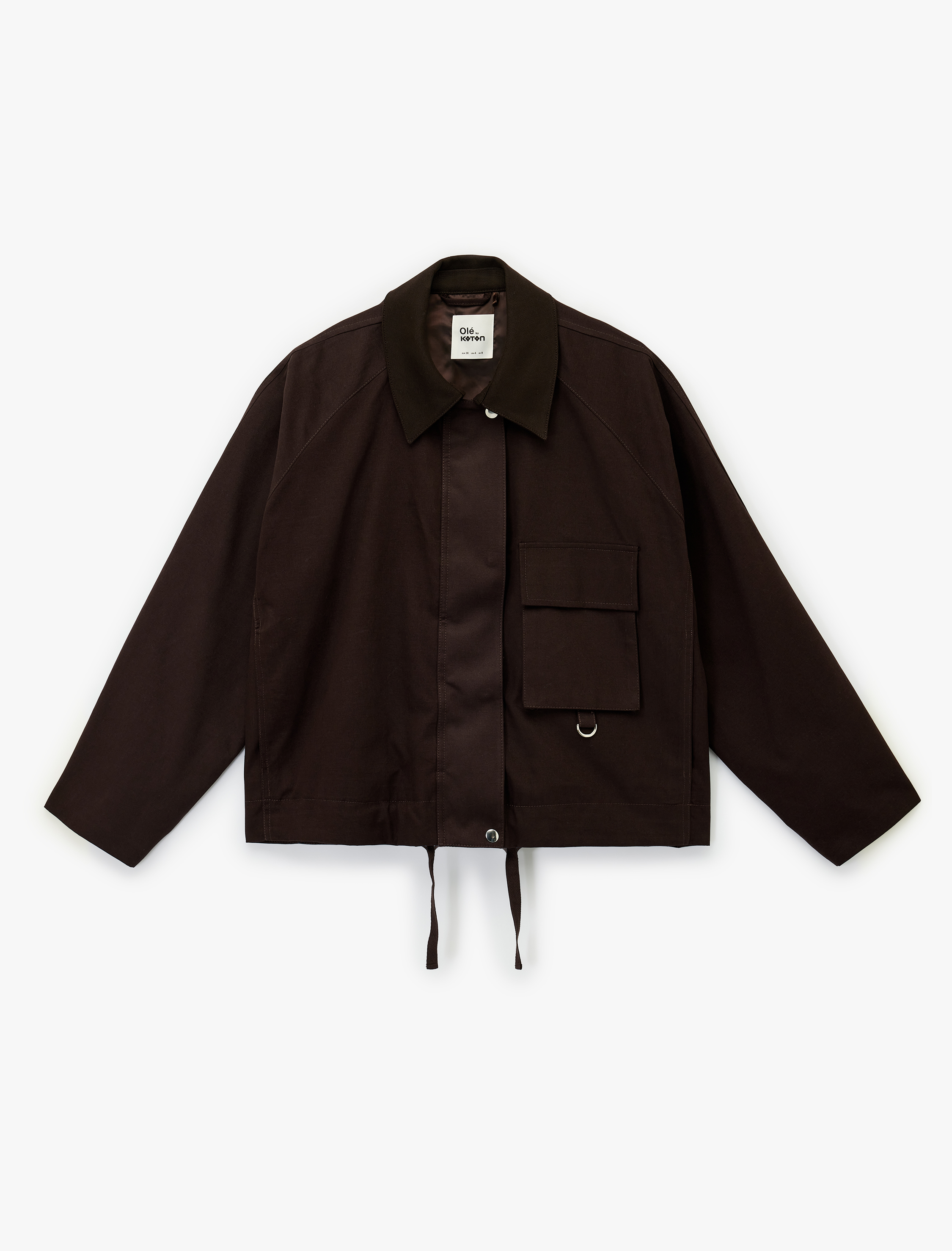   Oversize Çıtçıt Düğmeli Cep Detaylı Fermuarlı Mevsimlik Ceket