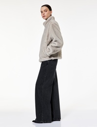 Koton X Sibil Çetinkaya - Taş Detaylı Çıtçıt Düğmeli Bol Paça Jean Pantolon - Loose Straight Fit Jean