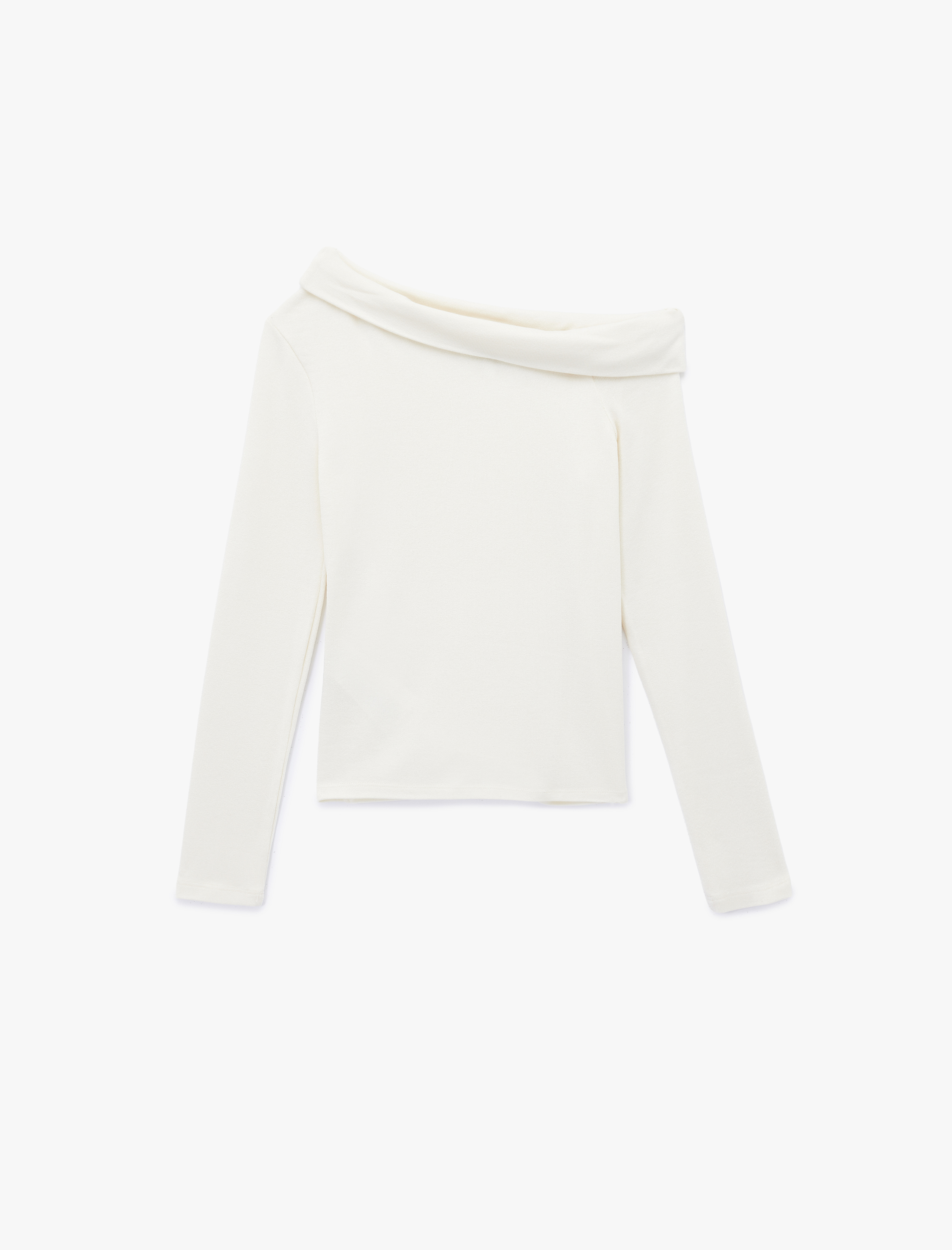   Slim Fit Uzun Kollu Omzu Açık Tişört