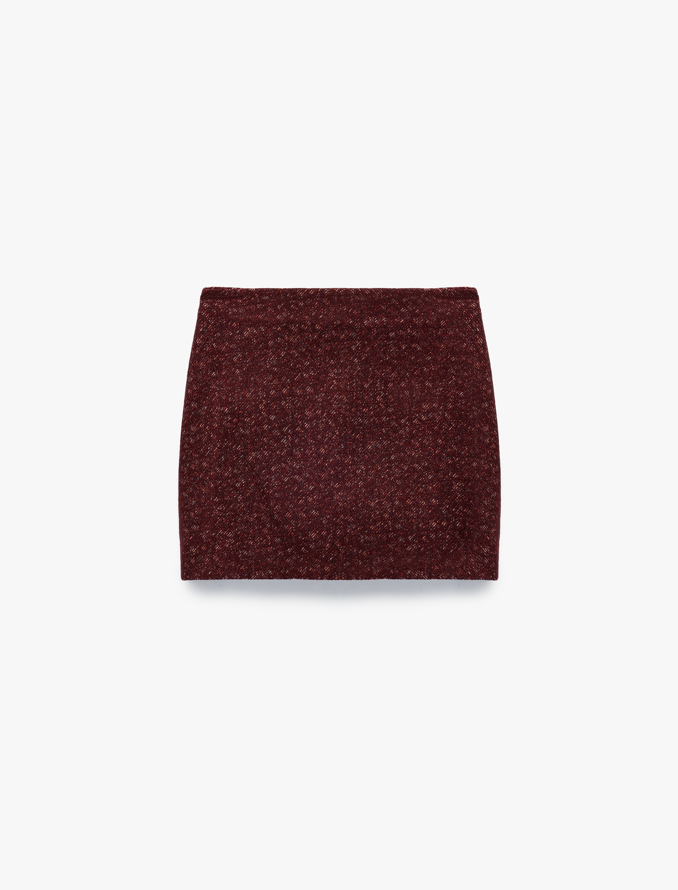   Koton X Melis Ağazat - A Kesim Slim Fit Metalik İplik Detaylı Parıltılı Tüvit Mini Etek