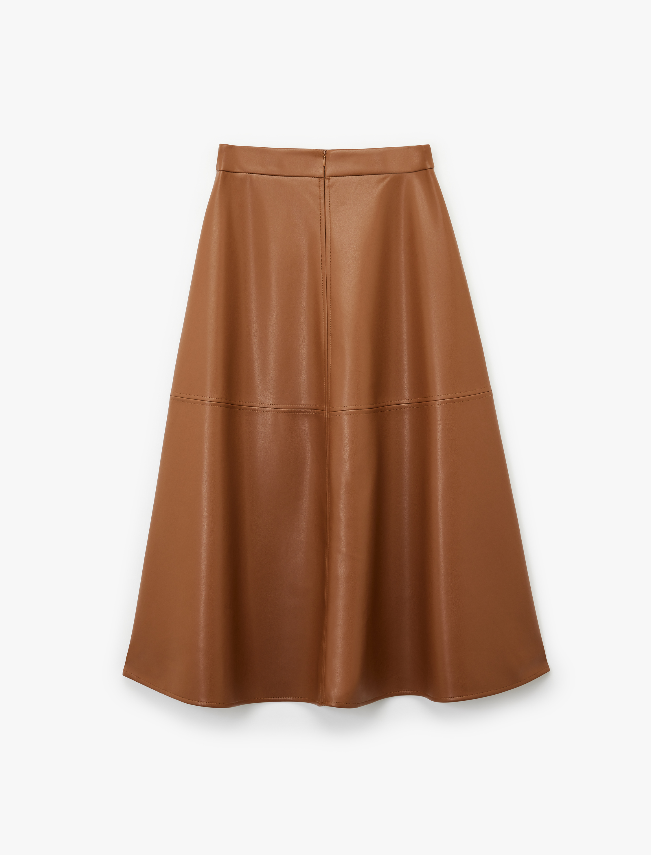   Koton X Melis Ağazat - Volanlı Kloş Kesim Midi Suni Deri Etek