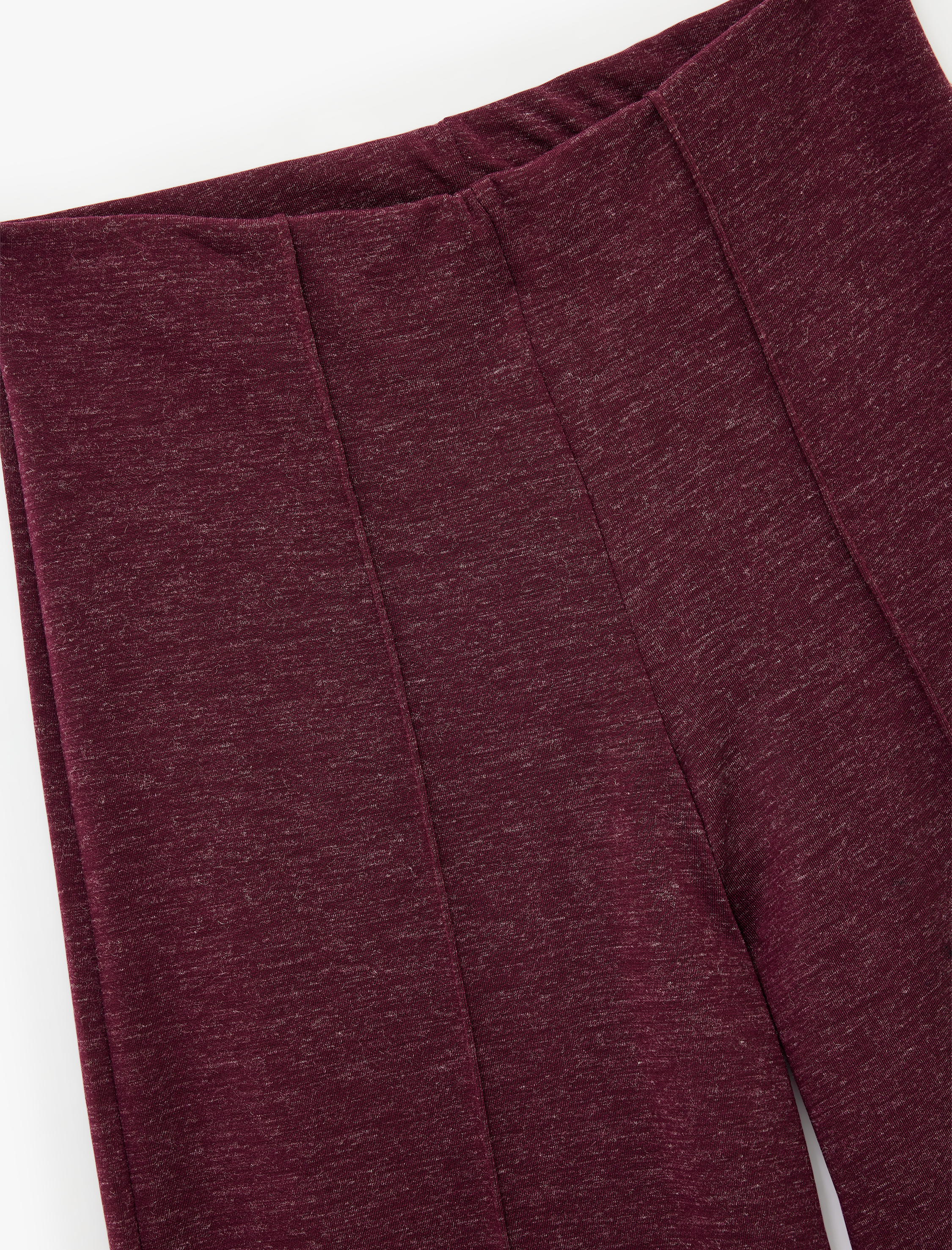   Nervür Detaylı Straight Fit Uzun Geniş Paça Pantolon