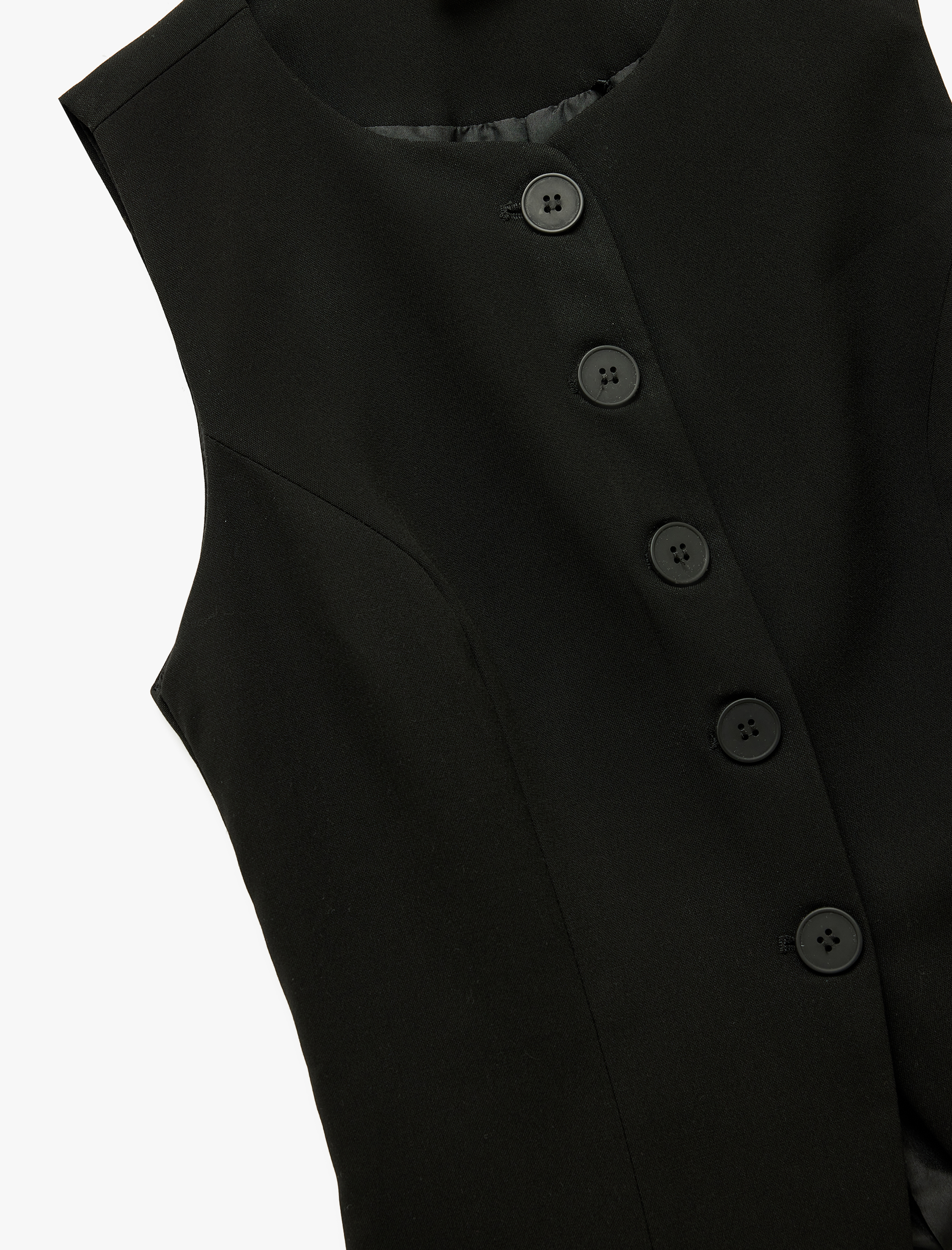   Bisiklet Yaka Düğmeli Blazer Yelek