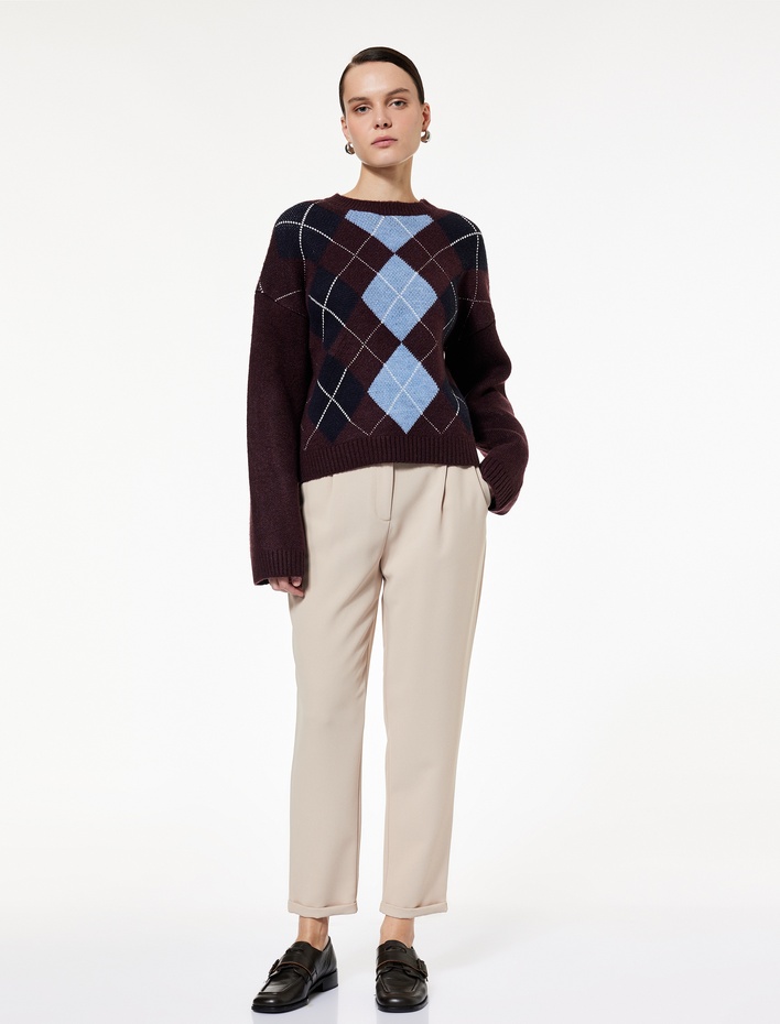  Slim Fit Cepli Pile Detaylı Cepli Chino Havuç Pantolon