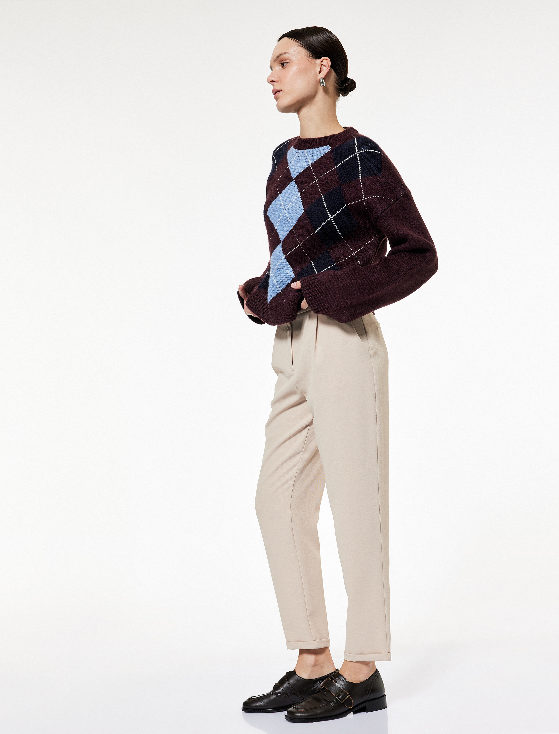   Slim Fit Cepli Pile Detaylı Cepli Chino Havuç Pantolon