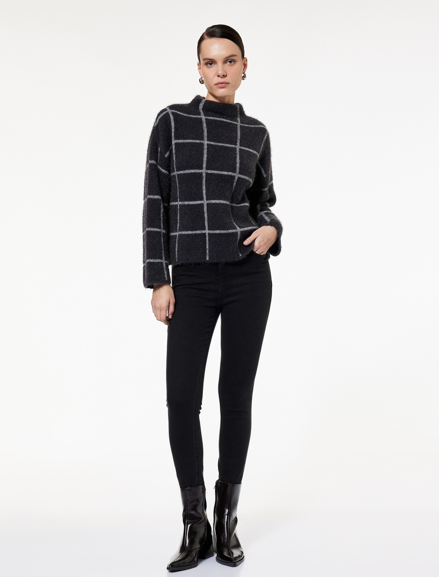   Yüksek Bel Fermuar Cep Detaylı Toparlayıcı Skinny Jean Pantolon -  Push Up Skinny Jeans