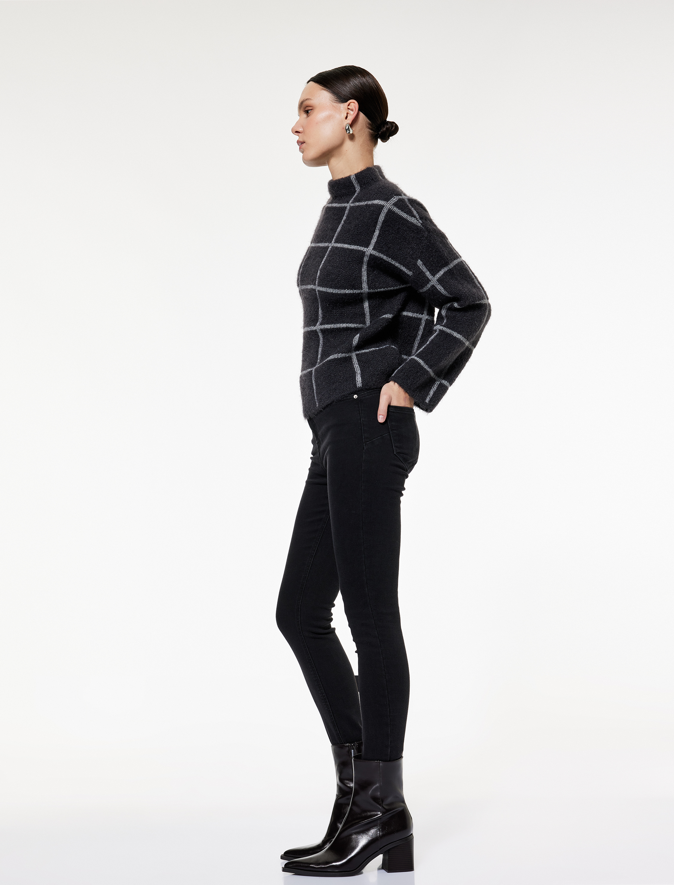   Yüksek Bel Fermuar Cep Detaylı Toparlayıcı Skinny Jean Pantolon -  Push Up Skinny Jeans