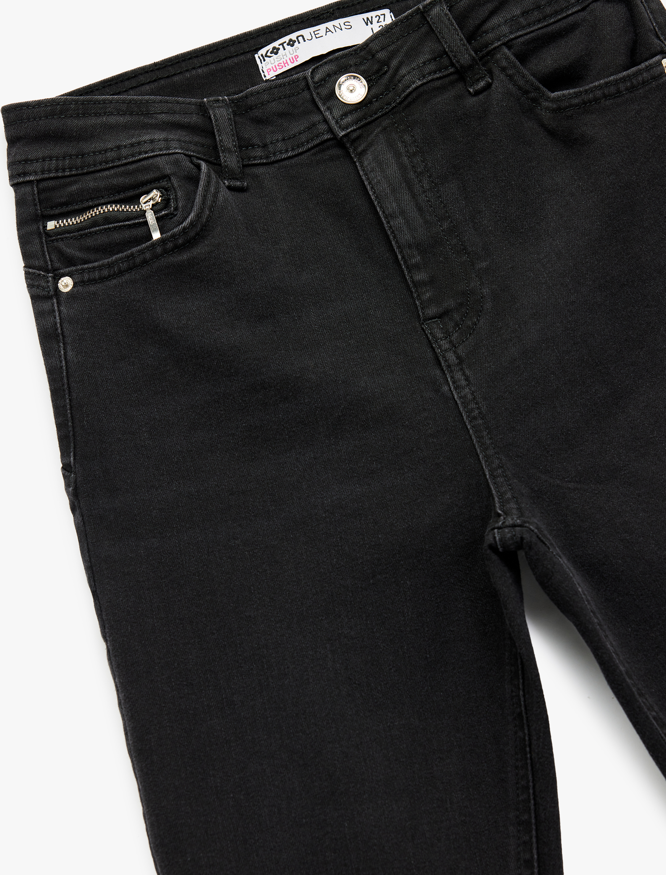   Yüksek Bel Fermuar Cep Detaylı Toparlayıcı Skinny Jean Pantolon -  Push Up Skinny Jeans