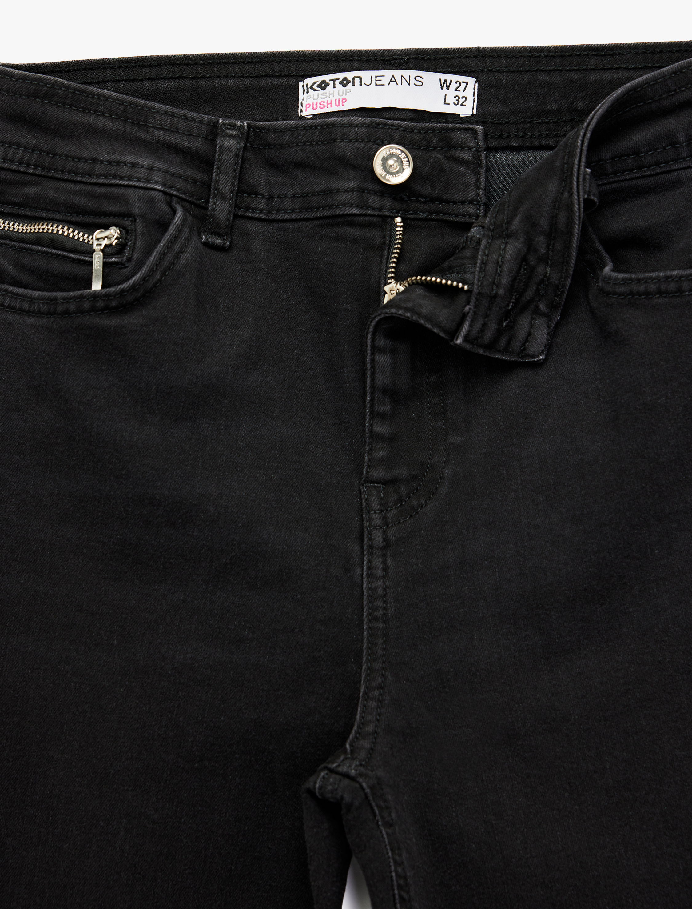   Yüksek Bel Fermuar Cep Detaylı Toparlayıcı Skinny Jean Pantolon -  Push Up Skinny Jeans