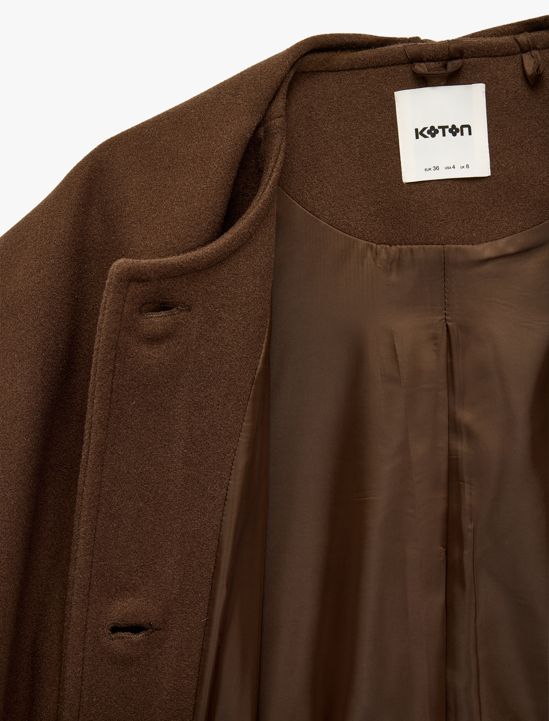   Uzun Kollu Cepli Düğmeli Şal Yaka Atkılı Kaşe Kaban