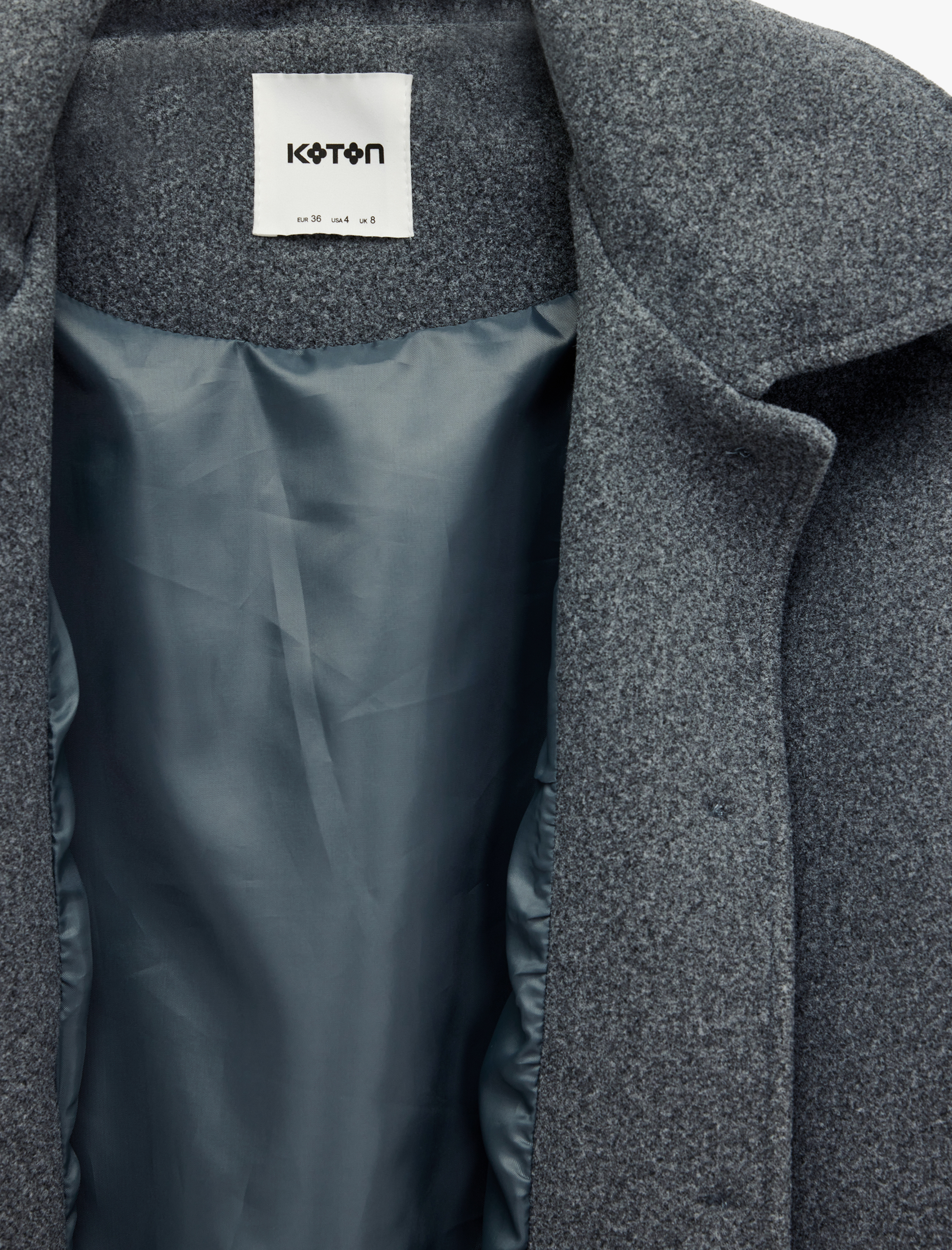   Düğmeli Cepli Uzun Kollu Kruvaze Kısa Kaşe Ceket