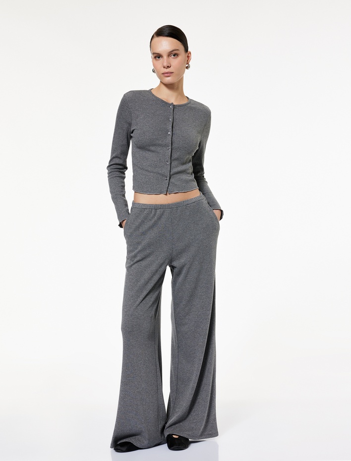  Cepli Viskon Karışımlı Basic Pijama Altı