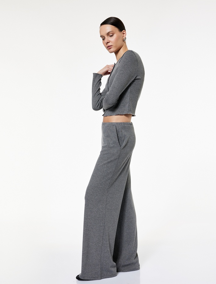  Cepli Viskon Karışımlı Basic Pijama Altı