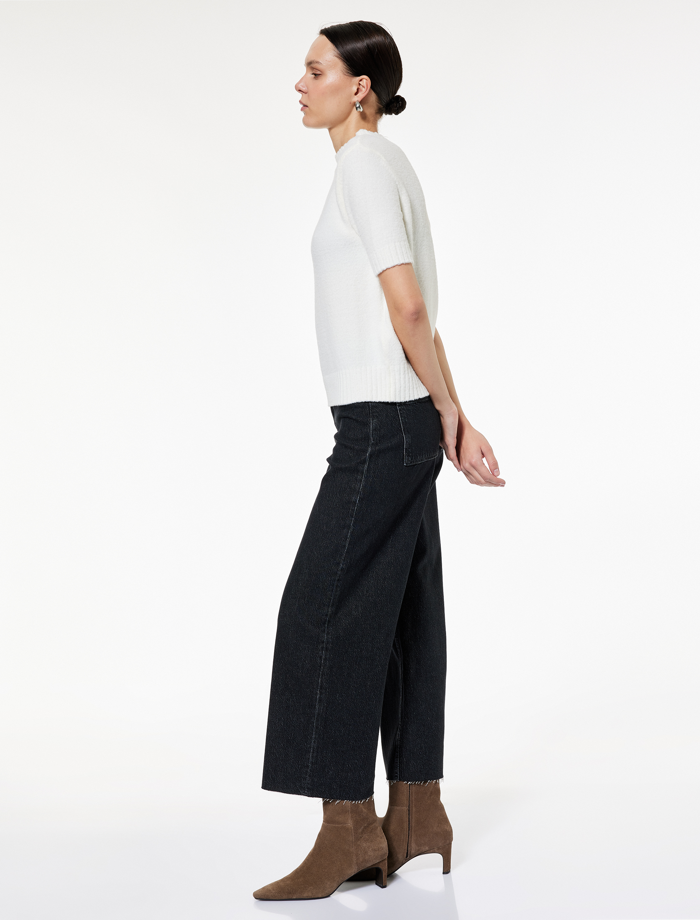   Yüksek Bel Rahat Kalıp Geniş Paça Jean Pantolon - Culotte Jeans